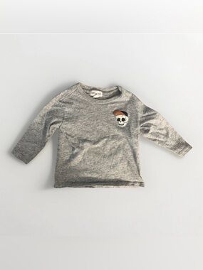 Miles The Label 12M Skeleton Halloween Long Sleeve Organic Cotton Shirt